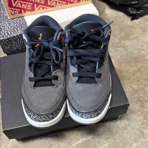 Jordan Kids Black and Orange Sneakers